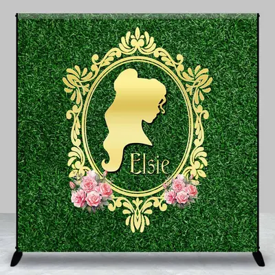 Custom Floral Greenery Princess Birthday Backdrop - Aperturee