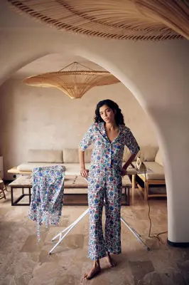 Pyjama set Louka  -Blue Summer Meadow | Size: 36 (S)