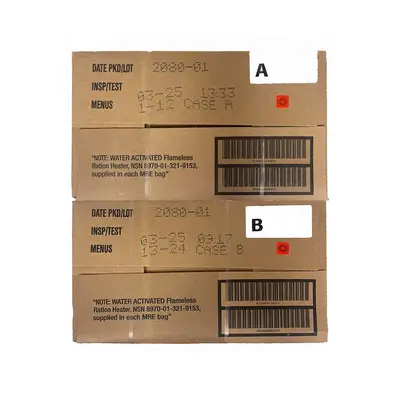 Military MRE Case Inspection Date JAN 2025 or Newer