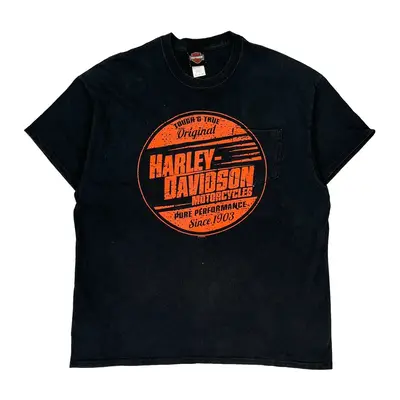 State College Harley Davidson Graphic T-Shirt - XL Black Cotton