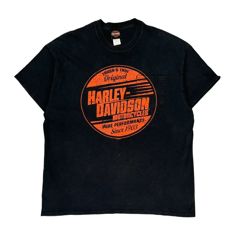 State College Harley Davidson Graphic T-Shirt - XL Black Cotton