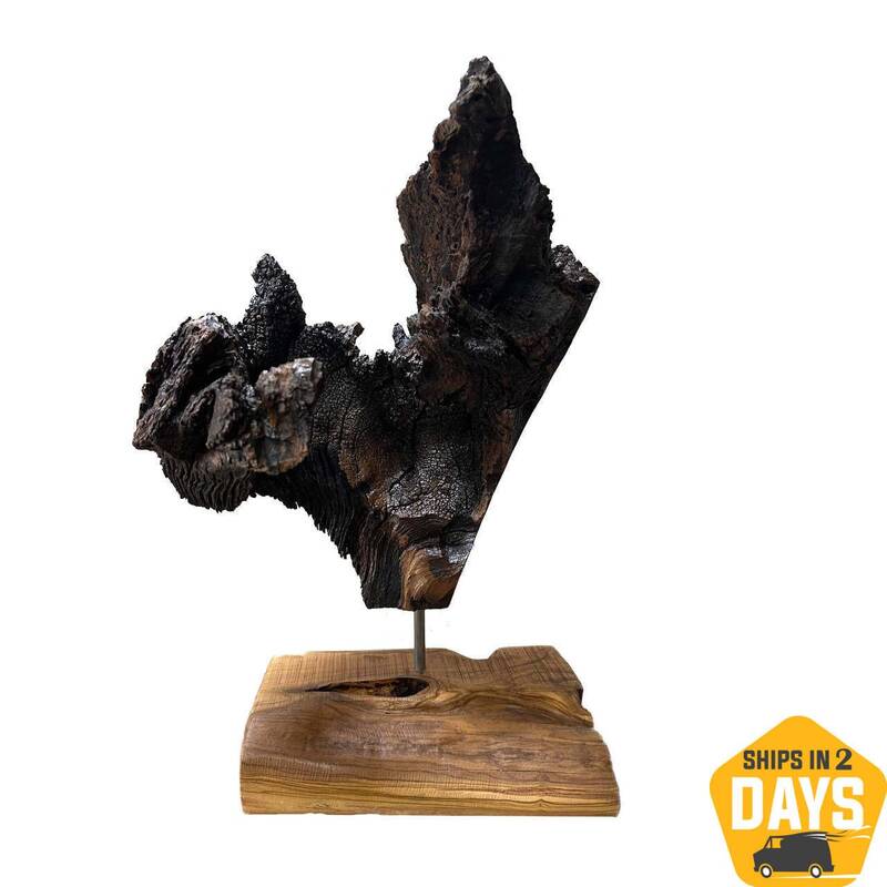 Abstract Wood Driftwood Sculpture Art Modern Wood Statue Hand Carved Art Abstract Table Desktop Art Original Decor | BROKEN H...
