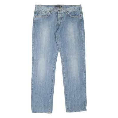 JUST CAVALLI Mens Jeans Blue Regular Straight Stone Wash W38 L32