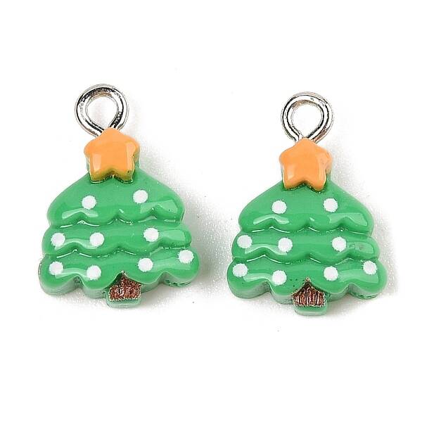 Christmas Theme Opaque Resin Pendants