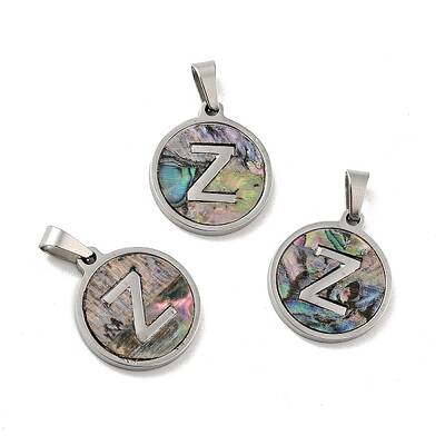 304 Stainless Steel with Paua Shell Pendants