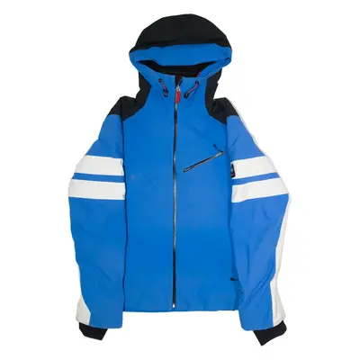 BOGNER Mens Ski Jacket Blue Hooded Colourblock L