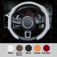 Napa Nappa Leather car steering wheel cover New Quick Turn Non-Slip Breathable Ultra-Thin Universal Grip Cover Suitable for F...