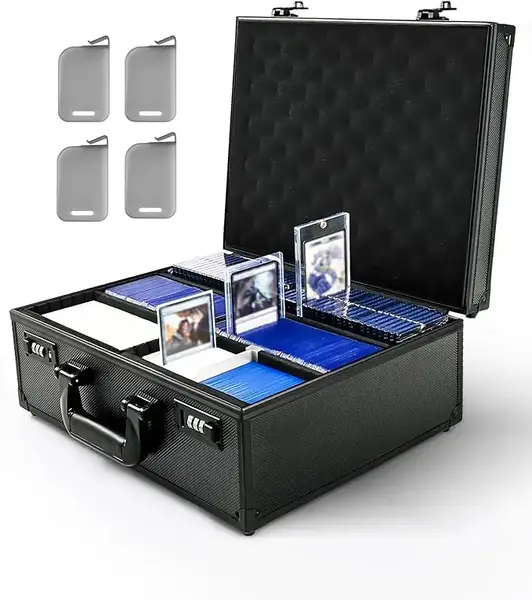 Kabinka Toploader Storage Box for 3 X 4 35pt Rigid Card, Trading Card Storage Box Toploader with Combination Lock, Top Lo...