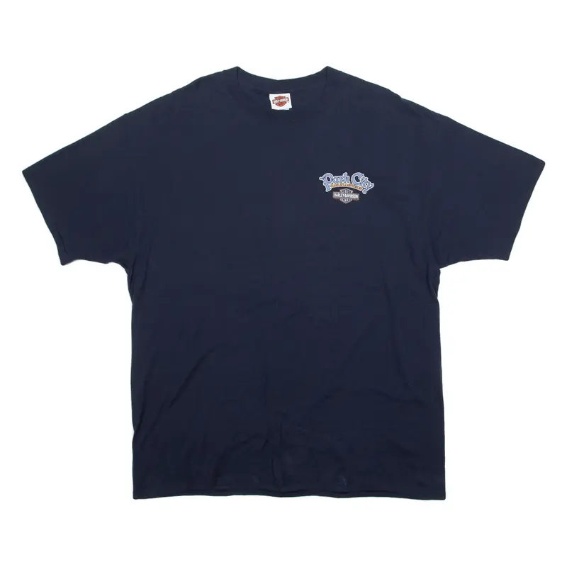 HARLEY DAVIDSON Park City Mens Biker T-Shirt Blue USA 2XL