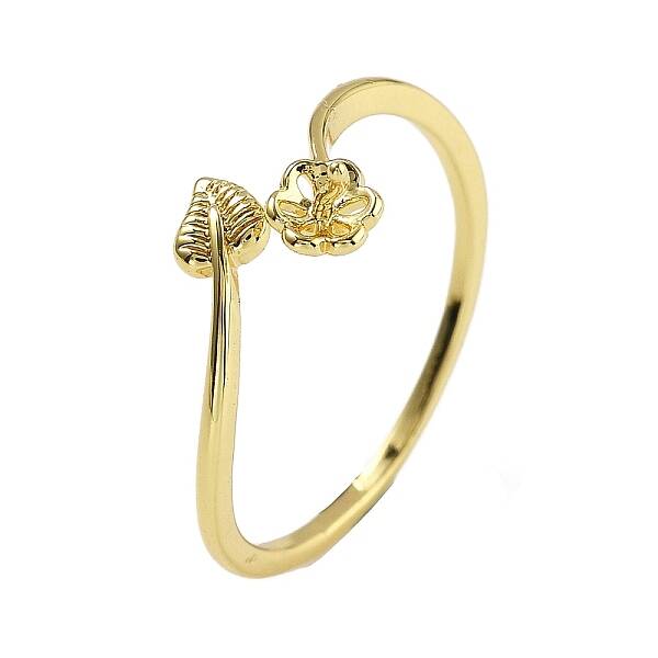 Leaf & Flower Brass Adjustable Ring Settings