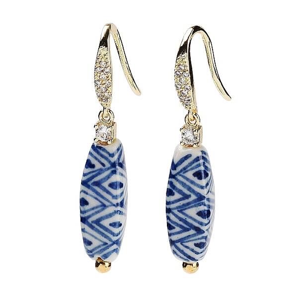 Oval Porcelain Dangle Earrings