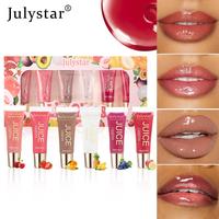 Fruit Flavor Lip Oil Set, 6 Counts/set Moisturizing & Long-lasting Lip Gloss, Natural Color & High Gloss Lip Glaze Stick, Glo...