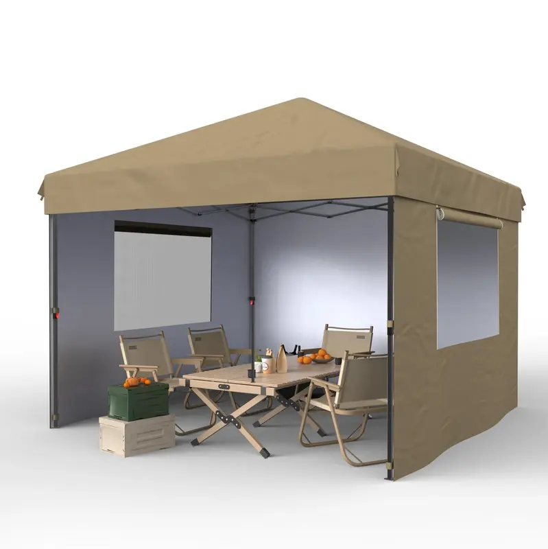 Garvee 10' X 10' Commercial Pop-Up Canopy Tent - Heavy-Duty 210D Oxford Fabric, UV50+ & Waterproof, 3 Removable Sidewalls, Sa...
