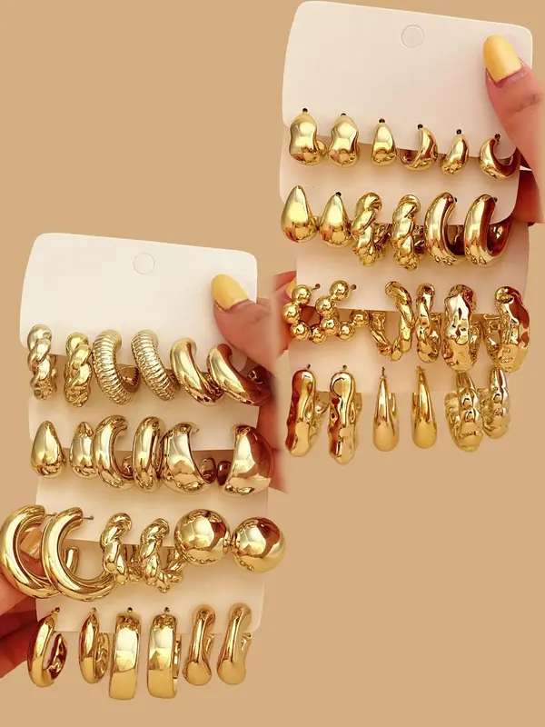 Minimalist Temperament Hoop Earrings, Fashionable Earrings for Women & Girls, Trendy All-match & Exquisite Jewelry for Birthd...