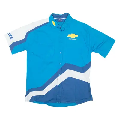 CHEVROLET Mens Plain Shirt Blue XL
