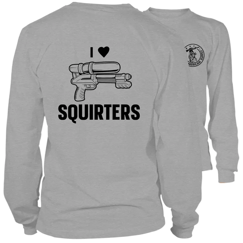I Love Squirters - Long Sleeve Heather Gray