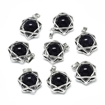 Synthetic Blue Goldstone Pendants