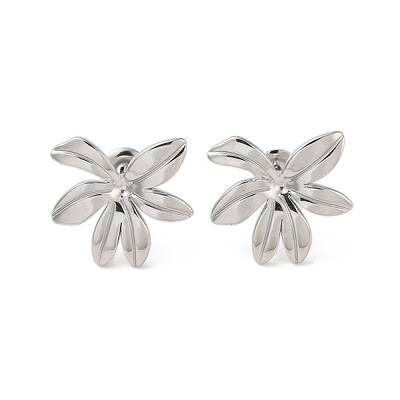Non-Tarnish Flower 304 Stainless Steel Stud Earrings for Women