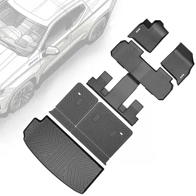 OEDRO Floor Mats & Cargo Liner Fits for 2018-2025 Chevy Traverse, Custom-Fit TPE All-Weather Protection for 7-Seater with 2nd...