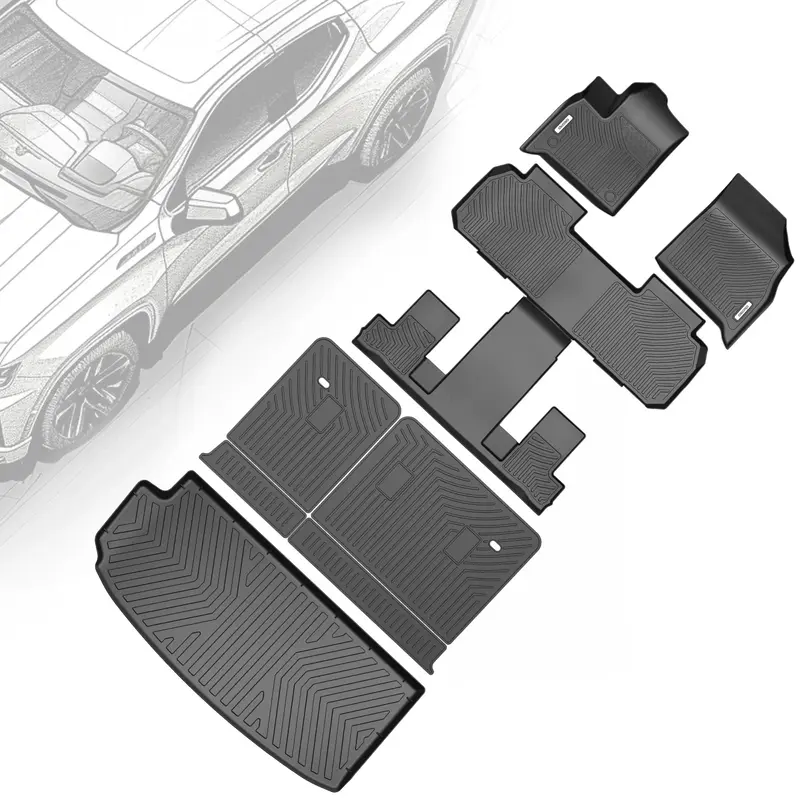 OEDRO Floor Mats & Cargo Liner Fits for 2018-2025 Chevy Traverse, Custom-Fit TPE All-Weather Protection for 7-Seater with 2nd...