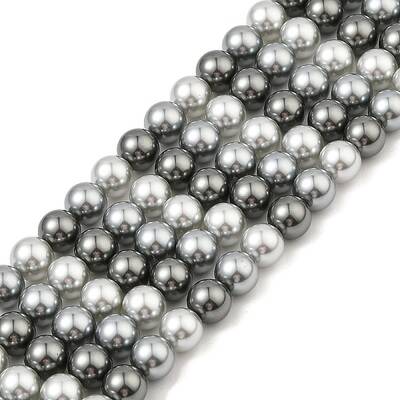 Baking Painted Pearlized Glass Pearl Round Bead Strands