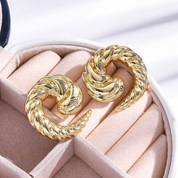 Rack Plating Brass Dangle Stud Earrings for Women