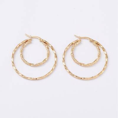 304 Stainless Steel Hoopd Earrings