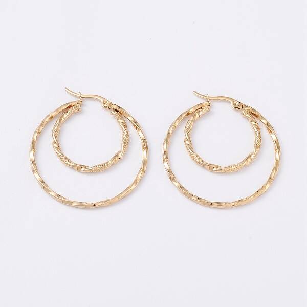 304 Stainless Steel Hoopd Earrings