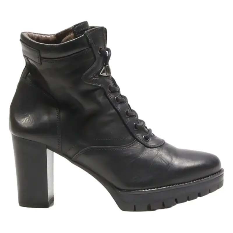 NERO GIARDINI Lace-Up Boots Black Leather Womens UK 5