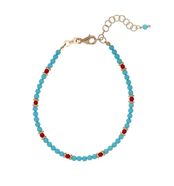 Alisia Bracciale Con Perline Di Turchese E Corallo Rosso Al3956.01.096