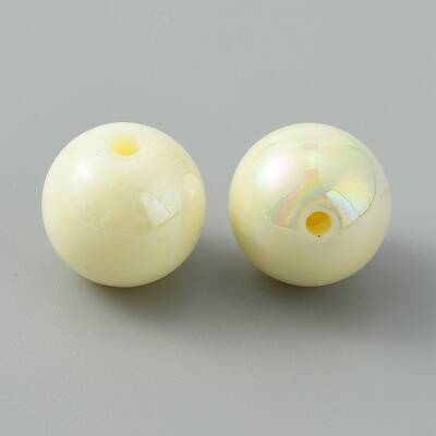 Pearlized Plastic Round Beads