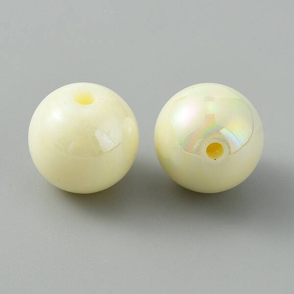 Pearlized Plastic Round Beads