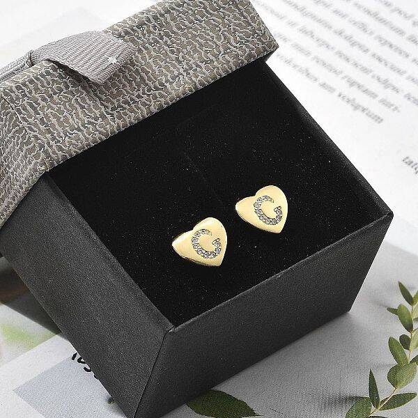 Rack Plating Brass Micro Pave Clear Cubic Zirconia Stud Earrings