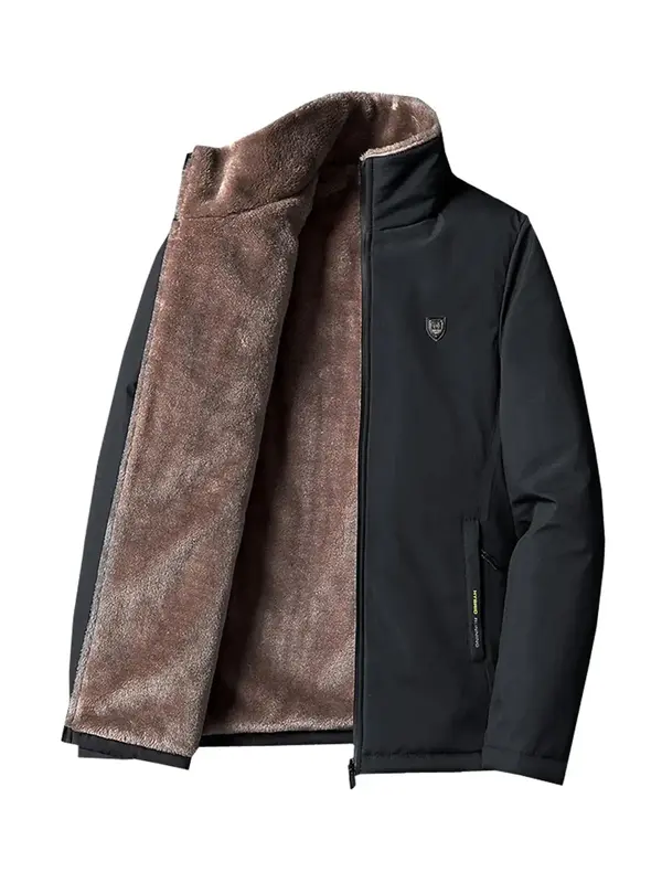 Menswear Zip Up Thermal Lined Heated Jacket,  Men's Designer Clothes, Regular Fit Collared Long Sleeve Jackets, Drippy Outfit...