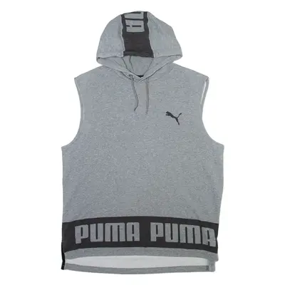 PUMA Sleeveless Mens Grey Hoodie L