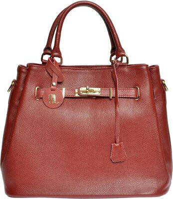 Anna Luchini Borsa A Mano In Pelle Da Donna rosso scuro