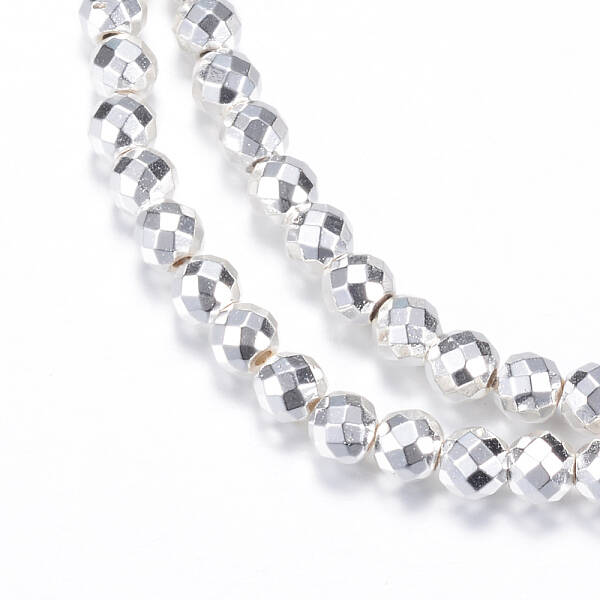 Electroplate Non-magnetic Synthetic Hematite Bead Strands