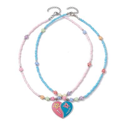 Alloy Enamel Split Pendant Necklaces