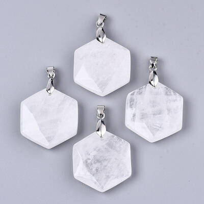 Natural Crackle Quartz Pendants