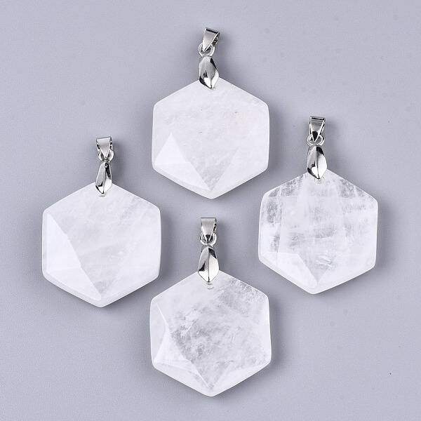 Natural Crackle Quartz Pendants