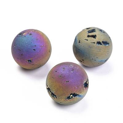 Electroplated Natural Druzy Agate Beads