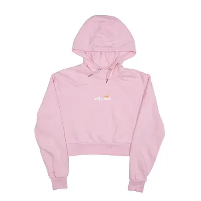 ELLESSE Crop Hoodie Pink Pullover Womens UK 6