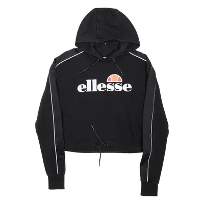 ELLESSE Cropped Womens Black Hoodie UK 6