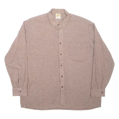 M CLUB Mens Shirt Red Check Long Sleeve L