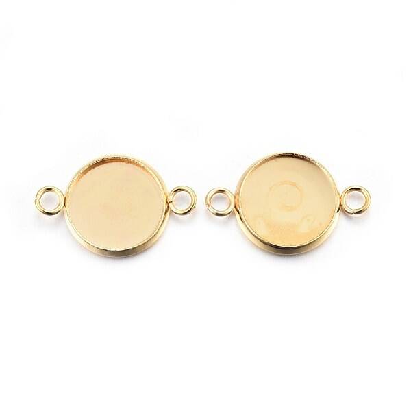 201 Stainless Steel Cabochon Connector Settings