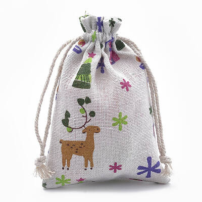 Polycotton(Polyester Cotton) Packing Pouches Drawstring Bags