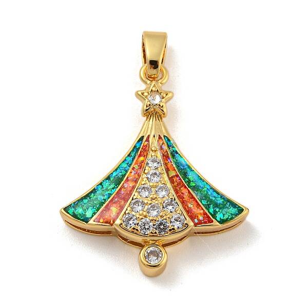 Christmas Brass Micro Pave Cubic Zirconia Pendant