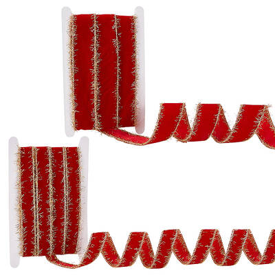 10 Yards 2 Styles Red Velvet Ribbon
