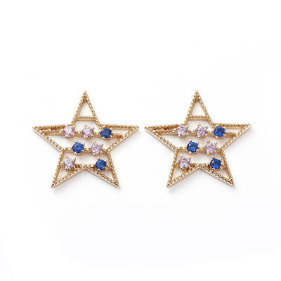 Brass Micro Pave Cubic Zirconia Pendants