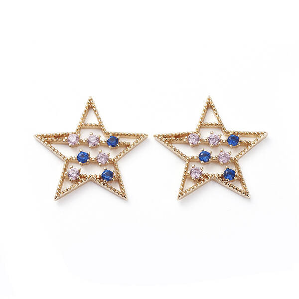 Brass Micro Pave Cubic Zirconia Pendants